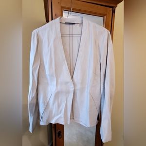 Elie Tahari Tan Linen Blazer, Womens XL